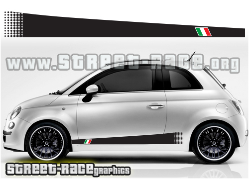 Fiat 500 racing stripes 013