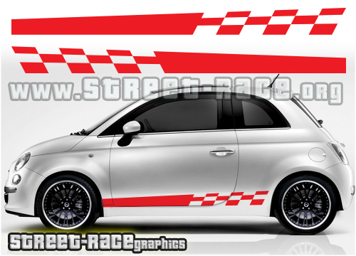 Fiat 500 racing stripes 014