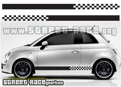 Fiat 500 racing stripes 015