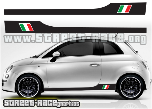 Fiat 500 racing stripes 017