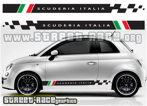 Fiat 500 racing stripes 018 - Scuderia Italia