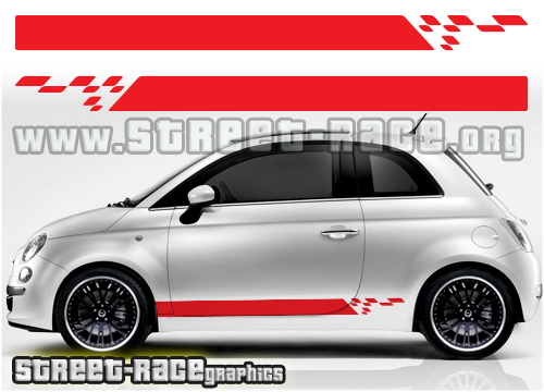 Fiat 500 racing stripes 022