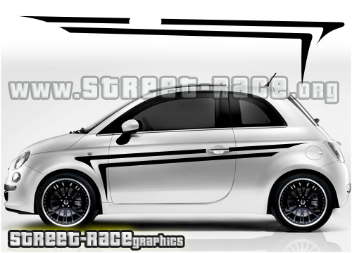 Fiat 500 racing stripes 025