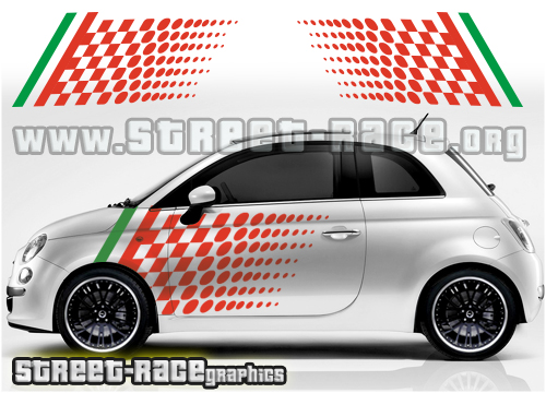 Fiat 500 side graphics 027 - Abarth style