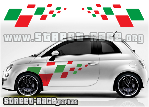Fiat 500 side flag graphics 028
