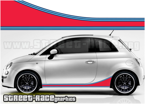 Fiat 500 racing stripes 051 - Martini