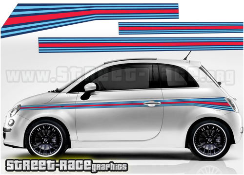 Fiat 500 racing stripes 052 - Martini