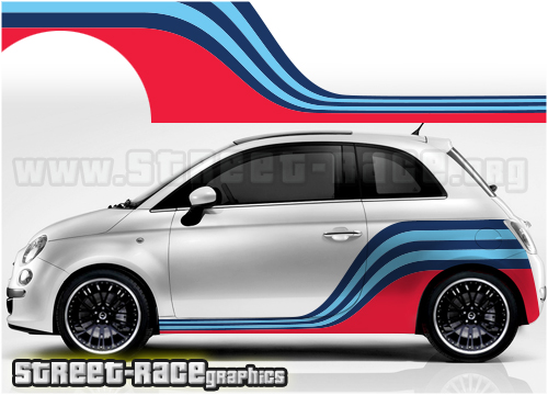 Fiat 500 racing stripes 053 - Martini