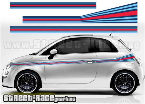 Fiat 500 racing stripes 054 - Martini