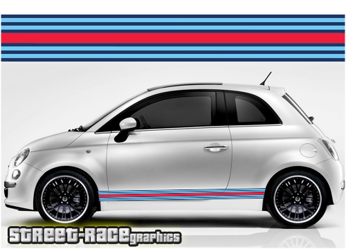 Fiat 500 racing stripes 055 - Martini