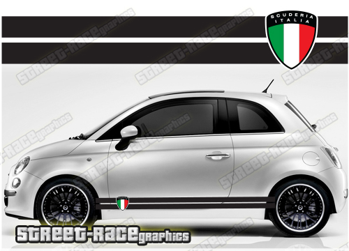 Fiat 500 racing stripes 061 - Scuderia Italia graphics