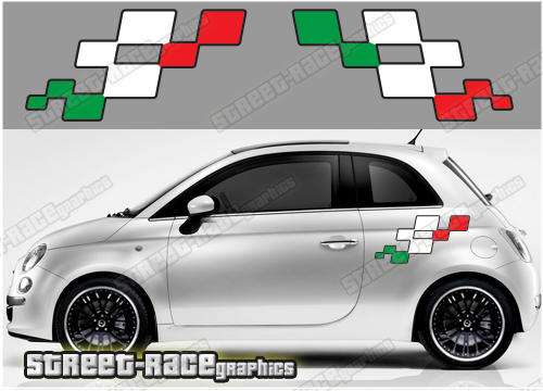 Fiat 500 Italian Flag graphics 062