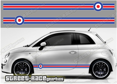 Fiat 500 racing stripes 071 - RAF roundel