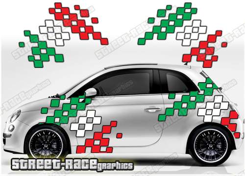 Fiat 500 sides 072 - Italian flag