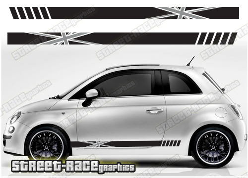 Fiat 500 racing stripes 101 - Union Jack