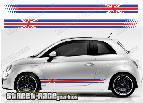 Fiat 500 racing stripes 104 - Union Jack