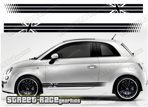 Fiat 500 racing stripes 106 - Union Jack