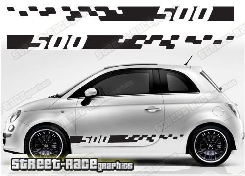 Fiat 500 racing stripes 108