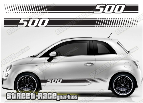 Fiat 500 racing stripes 110