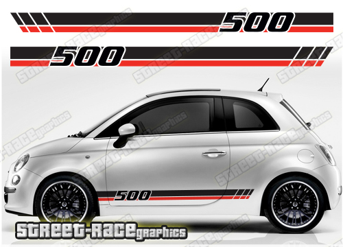 Fiat 500 racing stripes 111