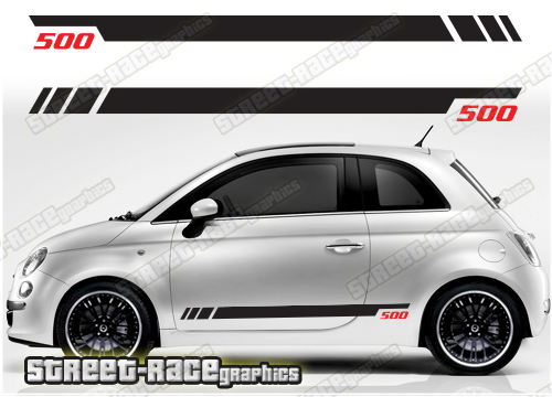 Fiat 500 racing stripes 112