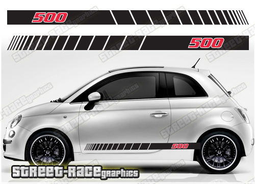 Fiat 500 racing stripes 113