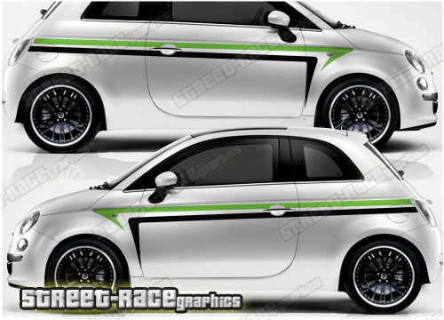 Fiat 500 racing stripes 117