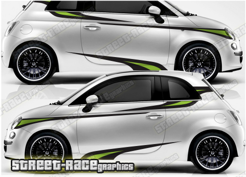 Fiat 500 racing stripes 120