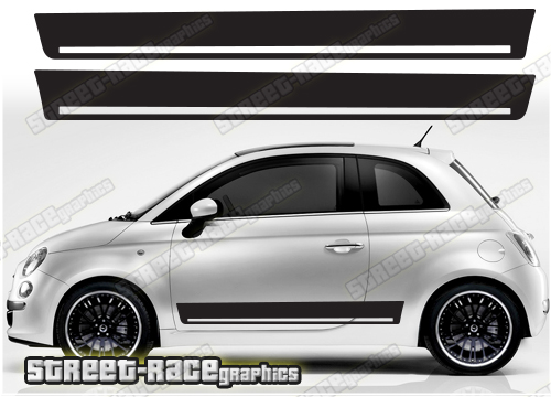 Fiat 500 racing stripes 122