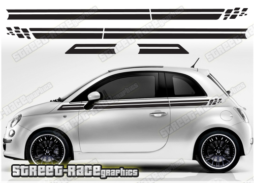 Fiat 500 racing stripes 123