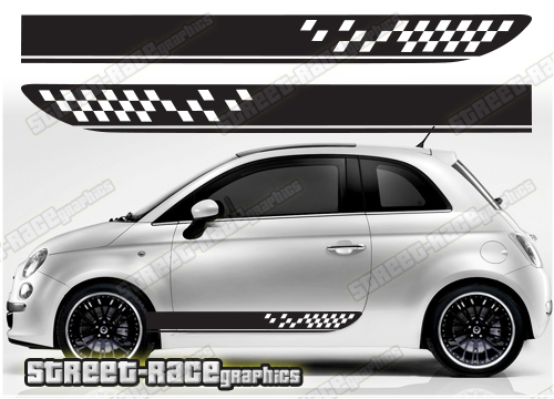 Fiat 500 racing stripes 125