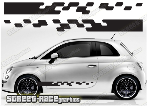 Fiat 500 racing stripes 127