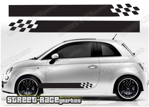 Fiat 500 racing stripes 128