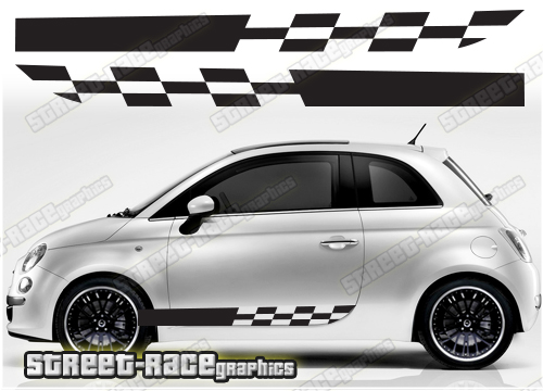 Fiat 500 racing stripes 129