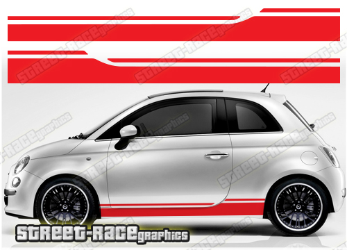 Fiat 500 racing stripes 131