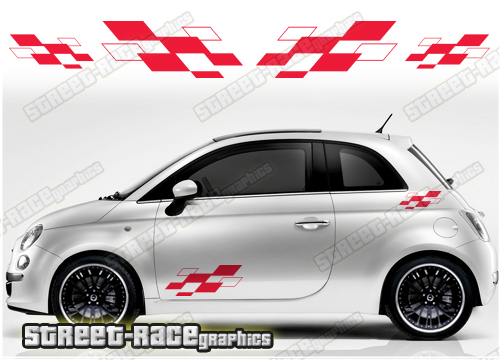 Fiat 500 racing stripes 133