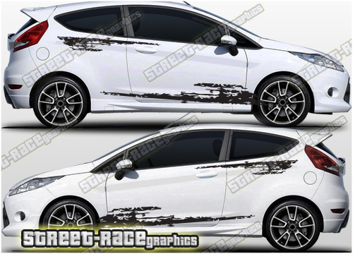 004 Ford Fiesta grunge mud splatter graphics