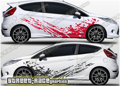 005 Ford Fiesta grunge mud splatter graphics