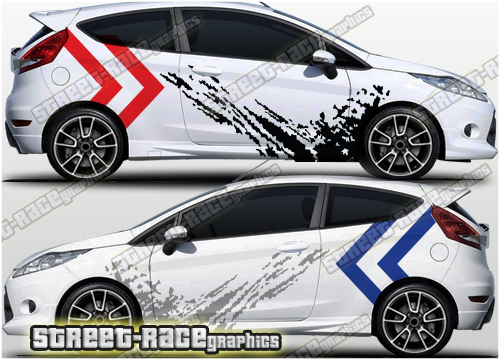 006 Ford Fiesta Rally mud splatter graphics