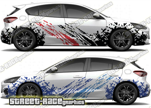 001A Ford Focus Rally Raid mud splatter graphics