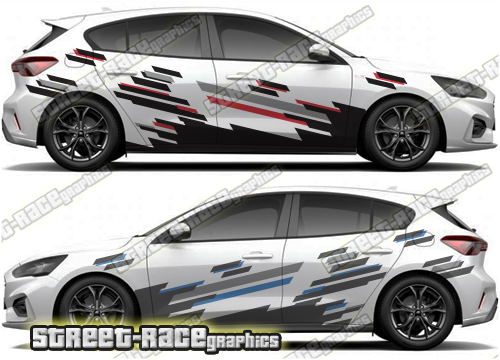 003 Ford Focus Rally diagonal stripe graphics