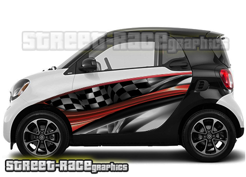 Smart Fortwo side part wrap abstract graphics 003