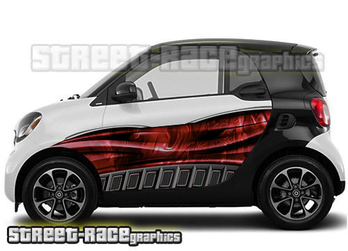 Smart Fortwo side part wrap abstract graphics 004