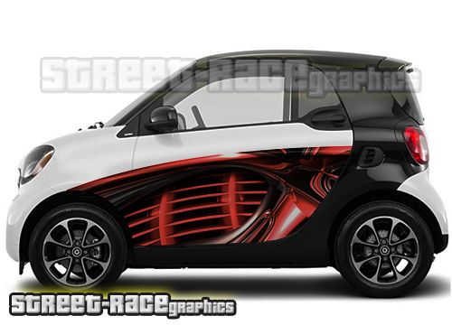 Smart Fortwo side part wrap abstract graphics 005