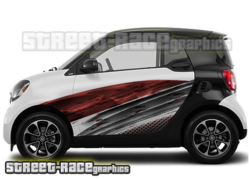 Smart Fortwo side part wrap abstract graphics 007