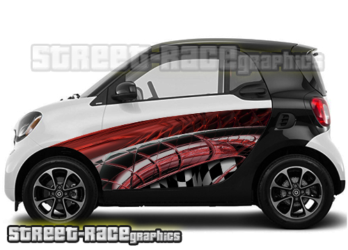 Smart Fortwo side part wrap abstract graphics 009