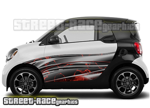 Smart Fortwo side part wrap abstract graphics 010