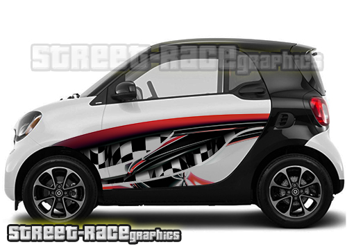 Smart Fortwo side part wrap abstract graphics 013