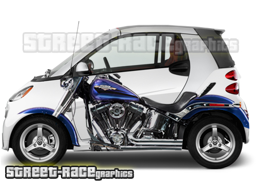 Smart Fortwo side part wrap Harley Davidson graphics 014