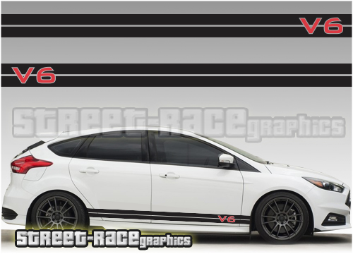 Ford Focus racing stripes 001d - V6
